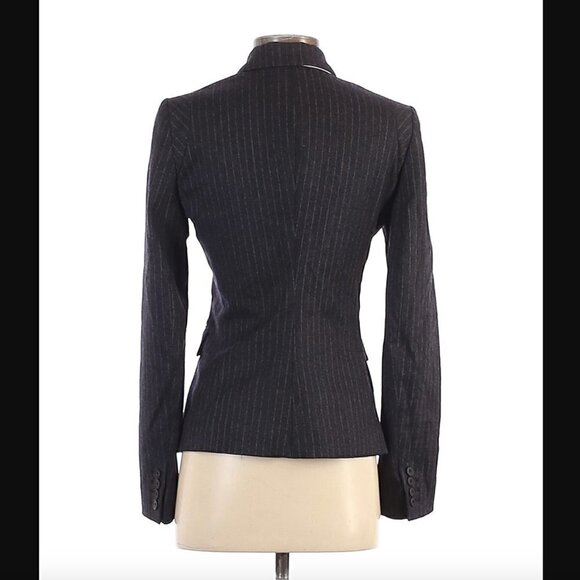 Joseph Blazer 4 Double Breasted Pinstripe Banker Flanelle Virgin Wool Luxury - Picture 3 of 8